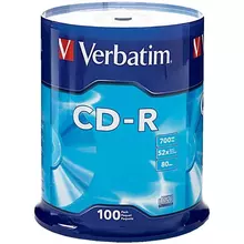 Диск CD-R 700Mb Verbatim 52x Cake Box (100 шт.)