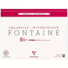 Альбом для акварели, 25 л. 42*56, на склейке Clairefontaine "Fontaine Grain Fin", 300 г/м2, холод. пресс. мелкое зерно