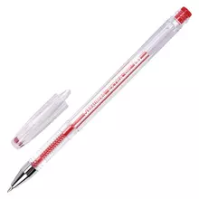 Ручка гелевая Brauberg "Extra", красная, корпус прозрачный, узел 0,5 мм. линия 0,35 мм.