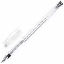 Ручка гелевая СЕРЕБРИСТАЯ Brauberg "Extra SILVER", корпус прозрачный, 0,5 мм. линия 0,35 мм.