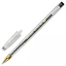 Ручка гелевая Brauberg "Extra GLD", черная, корпус прозрачный, узел 0,5 мм. линия 0,35 мм.