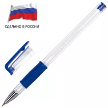 Ручка шариковая Россия "PATRIOT-GT" синяя корпус прозрачный 07 мм. линия письма 035 мм. Brauberg
