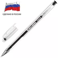 Ручка гелевая Россия "СОЮЗ", черная, корпус прозрачный, 0,7 мм. линия письма 0,35 мм. Brauberg