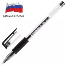 Ручка гелевая Россия "PATRIOT-GT", черная, корпус прозрачный, узел 0,7 мм. линия письма 0,4 мм. Brauberg