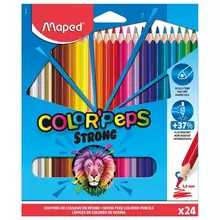 Карандаши цветные MAPED "COLOR PEP'S Strong" набор 24 цвета грифель 32 мм. пластиковый корпус