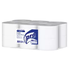 Бумага туалетная 200 метров PROtissue (T2) LITE 1-слойная белая комплект 12 рулон