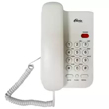 Телефон RITMIX RT-311 white, световая индикация звонка, тональный/импульсный режим, повтор, белый