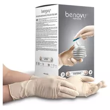 Перчатки латексные стерильные хирургические комплект 50 пар (100 шт.) неопудренные М размер (7) Benovy