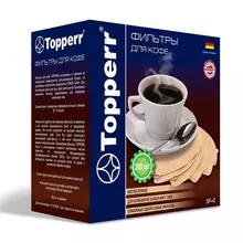 Фильтр TOPPERR №4 для кофеварок бумажный неотбеленный 300 шт.