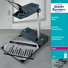 Пленка для проекторов А4 ч/б лазерная печать полиэстер прозрачная 100 мкм. 25 листов Avery Zweckform