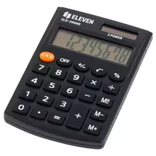 Калькулятор карманный Eleven SLD-200NR 8 разрядов двойное питание 62*98*10 мм. черный