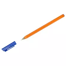 Ручка шариковая Стамм. "800" синяя 07 мм. оранжевый корпус