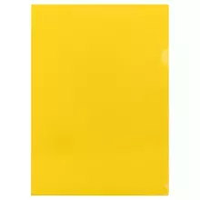 Папка-уголок Стамм. А4, 100 мкм. пластик, прозрачная, желтая