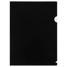 Папка-уголок Стамм. А4 150 мкм. пластик непрозрачная черная