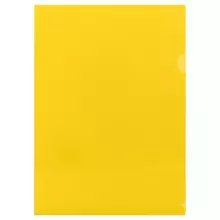 Папка-уголок Стамм. А4, 150 мкм. пластик, прозрачная, желтая