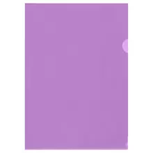 Папка-уголок Стамм. А4 150 мкм. пластик прозрачная фиолетовая