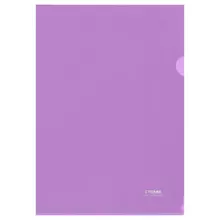 Папка-уголок Стамм. А4, 180 мкм. пластик, прозрачная, фиолетовая