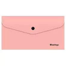 Папка-конверт на кнопке Berlingo "Instinct" С6, 200 мкм, фламинго