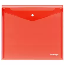 Папка-конверт на кнопке Berlingo "No Secret" А5+ 200 мкм. красная