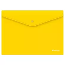 Папка-конверт на кнопке Berlingo "City Style", А4, 200 мкм, непрозрачная, желтая