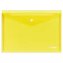 Папка-конверт на кнопке Berlingo "No Secret", А4, 200 мкм, желтая