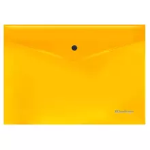 Папка-конверт на кнопке Berlingo "Neon" А4 200 мкм. прозрачная оранжевый неон