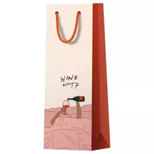 Пакет подарочный 12*36*85 см. Meshu "Wine not" глянцевая ламинация под бутылку
