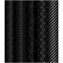 Упаковочная бумага глянц. 70*100 см. Meshu "Pattern on black" 80г./м2 ассорти 5 дизайнов