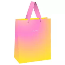Пакет подарочный 18*23*10 см. Meshu "Duotone. Pink-Orange gradient" отд. фольгой матовая ламинация