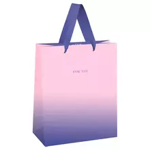 Пакет подарочный 18*23*10 см. Meshu "Duotone. Pink-Purple gradient" отд. фольгой матовая ламинация