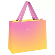 Пакет подарочный 23*18*10 см. Meshu "Duotone. Pink-Orange gradient" отд. фольгой матовая ламинация