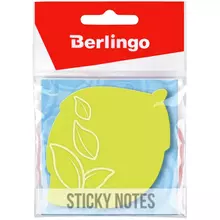 Самоклеящийся блок фигурный Berlingo "Лист", 70*70 мм. 50 л. зеленый неон, европодвес