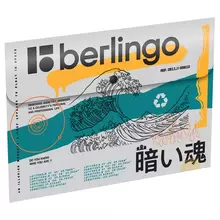 Папка-конверт на кнопке Berlingo "Glyph" 330 мкм. с рисунком