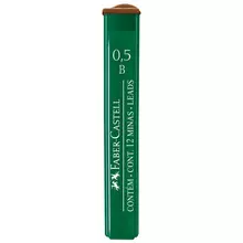 Грифели для механических карандашей Faber-Castell "Polymer", 12 шт. 0,5 мм. B