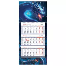 Календарь квартальный 1 бл. на 1 гр. OfficeSpace Mini premium "Символ года" с бегунком 2024 г.