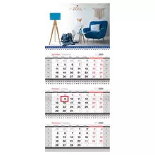 Календарь квартальный 3 бл. на 3 гр. OfficeSpace Mini "Calm environment" с бегунком 2024 г.
