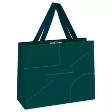 Пакет подарочный 32*26*12 см. Meshu "Monocolor. Emerald" отд. фольгой матовая ламинация