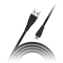 Кабель Smartbuy iK-12RG, USB2.0 (A) - microUSB (B) резиновая оплетка, 2A output, 1 м. черный