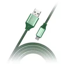 Кабель Smartbuy iK-12NS, USB2.0 (A) - microUSB (B), в оплетке, 2A output, 1 м, зеленый