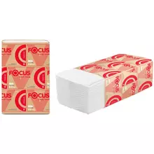 Полотенца бумажные лист. Focus Premium (V-сл) 2-слойные 200 л/пач. 23*20 см. белые