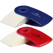 Ластик Faber-Castell "Sleeve Mini" прямоугольный 54*25*13 мм. красный/синий пластиковый футляр