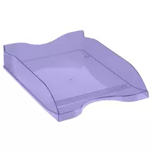 Лоток для бумаг горизонтальный Стамм "Тропик", тонированный фиолетовый