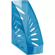 Лоток для бумаг вертикальный Стамм "Тропик", тонированный голубой, ширина 110 мм