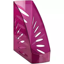 Лоток для бумаг вертикальный Стамм "Тропик", тонированный розовый, ширина 110 мм
