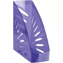Лоток для бумаг вертикальный Стамм "Тропик", тонированный фиолетовый, ширина 110 мм