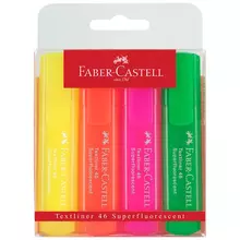 Набор текстовыделителей Faber-Castell "46 Superfluorescent" 4 флуоресцентных цв. 1-5 мм. пластик. уп