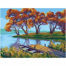 Картина по номерам на картоне Три Совы "Осенний пейзаж" 30*40 с акриловыми красками и кистями