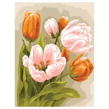Картина по номерам на картоне Три Совы "Тюльпаны" 30*40 с акриловыми красками и кистями
