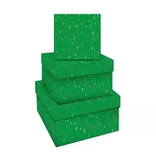 Набор квадратных коробок 3в1, Meshu "Christmas trees", (19,5*19,5*11-15,5*15,5*9 см)