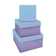 Набор квадратных коробок 3в1 Meshu "Purple-blue gradient" (195*195*11-155*155*9 см.)